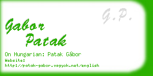 gabor patak business card