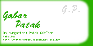 gabor patak business card